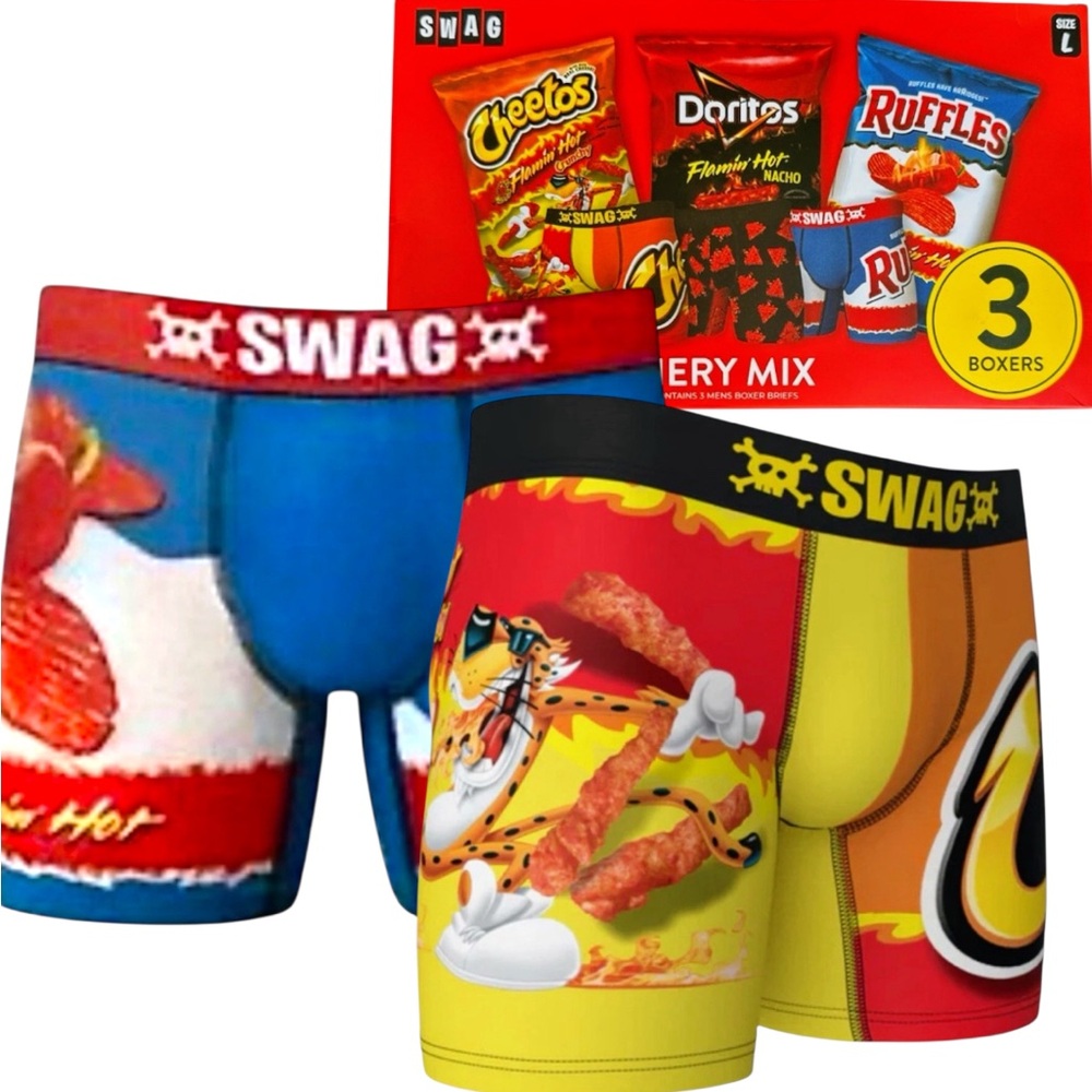 SWAG: Frito Lay  Fiery Mix - 3 HOT! Boxer Briefs, Size L - Gift Box